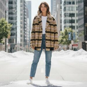 🎁NWT For Love And Lemons Plaid Jacket Size Large